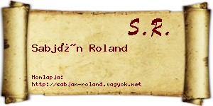 Sabján Roland névjegykártya